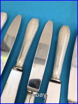 6 grands couteaux ERCUIS modèle TOLÈDE métal argenté couvert table 24,5cm