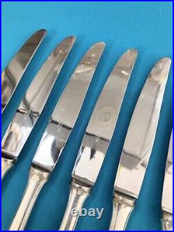 6 grands couteaux ERCUIS modèle VIEUX PARIS métal argenté table couvert 24,5cm