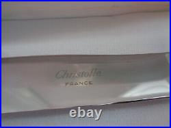 7 Couteaux De Table Metal Argente Christofle Modele Marly L 24,5 CM