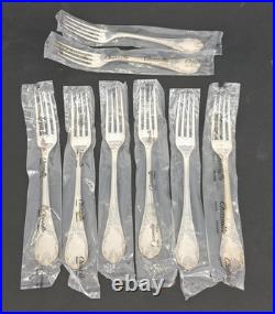 8 grandes fourchettes en métal argenté Christofle modèle Marly