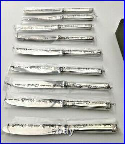 9 Grands Couteaux Christofle Modele Malmaison Metal Argenté Jamais Utilisés