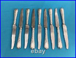 9 grands couteaux CHRISTOFLE modèle MARLY métal argenté couvert ménagère 25,5cm