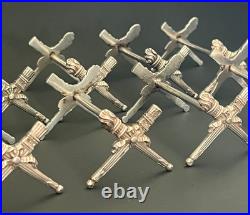 9 porte couteaux en métal argenté modèle carquois flambeau