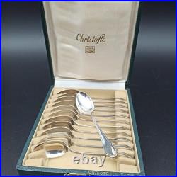 ALFENIDE 12 CUILLÈRES À MOKA EN MÉTAL ARGENTÉ Modèle POMPADOUR Christofle ALFENIDE 12 CUILLÈRES À MOKA EN MÉTAL ARGENTÉ Modèle POMPADOUR Christofle