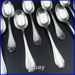 ALFENIDE 12 CUILLÈRES À MOKA EN MÉTAL ARGENTÉ Modèle POMPADOUR Christofle ALFENIDE 12 CUILLÈRES À MOKA EN MÉTAL ARGENTÉ Modèle POMPADOUR Christofle