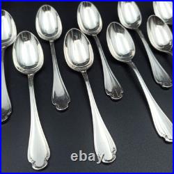 ALFENIDE 12 CUILLÈRES À MOKA EN MÉTAL ARGENTÉ Modèle POMPADOUR Christofle ALFENIDE 12 CUILLÈRES À MOKA EN MÉTAL ARGENTÉ Modèle POMPADOUR Christofle