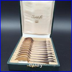 ALFENIDE 12 CUILLÈRES À MOKA EN MÉTAL ARGENTÉ Modèle POMPADOUR Christofle ALFENIDE 12 CUILLÈRES À MOKA EN MÉTAL ARGENTÉ Modèle POMPADOUR Christofle