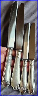 ALFENIDE / CHRISTOFLE 12 + 12= 24 couteaux métal argenté modèle POMPADOUR