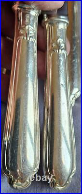 ALFENIDE / CHRISTOFLE 12 couteaux de table en métal argenté modèle POMPADOUR