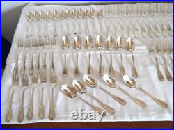 ANCIENNE Ménagère de 71 Pièces Métal Argente Modèle Filet Cuillères Fourchettes