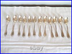 ANCIENNE Ménagère de 71 Pièces Métal Argente Modèle Filet Cuillères Fourchettes