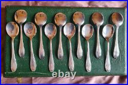 ARGIT Coffret 12 cuillères à glace métal argenté modèle vintage style art déco