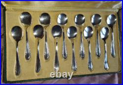 ARGIT Coffret 12 cuillères à glace métal argenté modèle vintage style art déco