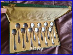 ARGIT Coffret 12 cuillères à glace métal argenté modèle vintage style art déco