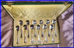 ARGIT Coffret 12 cuillères à glace métal argenté modèle vintage style art déco