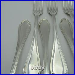 Alfénide. 6 couverts de table en métal argenté modèle Pompadour