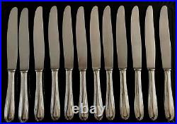 Alfenide Christofle Lot de 12 couteaux de table métal argenté, modèle Turgot