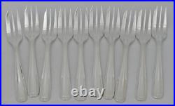 Alfénide, Christofle modèle Paris, 10 fourchettes à gâteaux, en métal argenté