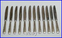 Alfénide modèle Art déco, 12 couteaux de table anciens Era Christofle