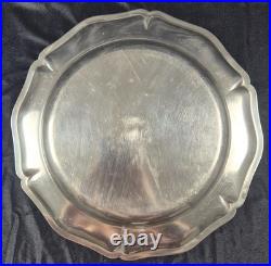 Ancien plat Christofle rond Modèle CHINON en métal argenté