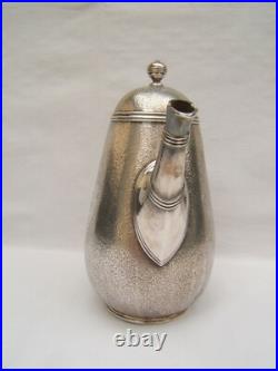 Ancienne cafetière Christofle modèle bambou en métal argenté monogramme BM