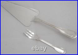 Argental modèle au Filet, 12 fourchettes à gâteaux + pelle en métal argenté Argental modèle au Filet, 12 fourchettes à gâteaux + pelle en métal argenté