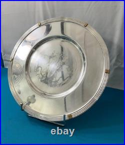 Assiette de présentation CHRISTOFLE modèle ARIA metal argenté plat de service