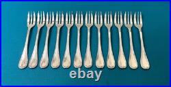 BRILLANT 12 fourchettes a gâteaux CHRISTOFLE modèle RUBANS CROISÉS métal argenté