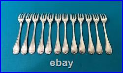 BRILLANT 12 fourchettes a gâteaux CHRISTOFLE modèle RUBANS CROISÉS métal argenté