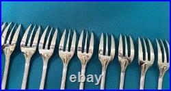 BRILLANT 12 fourchettes a gâteaux CHRISTOFLE modèle RUBANS CROISÉS métal argenté