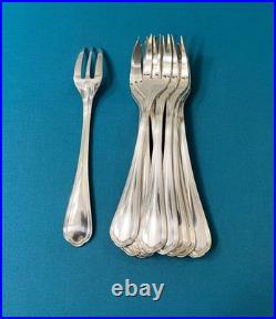 BRILLANT 12 fourchettes à gâteaux CHRISTOFLE modèle SPATOURS métal argenté 16 cm