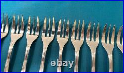 BRILLANT 12 fourchettes à gâteaux CHRISTOFLE modèle SPATOURS métal argenté 16 cm