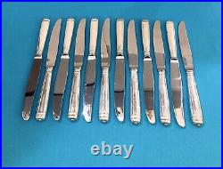 BRILLANT 12 grands couteaux CHRISTOFLE modèle MALMAISON métal argenté 24,5cm