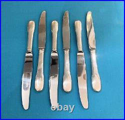 BRILLANT 6 grands couteaux CHRISTOFLE modèle CLUNY métal argenté couvert table