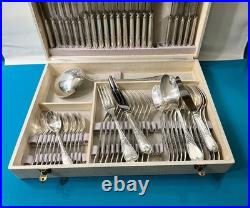 BRILLANT ménagère de 61 couverts ERCUIS modèle DU BARRY métal argenté MARLY