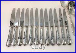 BRILLANTS 12 couteaux de table CHRISTOFLE modèle MARLY métal argenté 24,5 cm