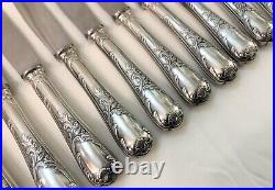 BRILLANTS 12 couteaux de table CHRISTOFLE modèle MARLY métal argenté 24,5 cm