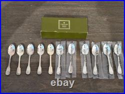 Belle Serie De 11 Cuilleres A Moka En Metal Argente Modele Coquille Vendome