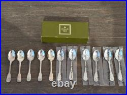 Belle Serie De 11 Cuilleres A Moka En Metal Argente Modele Coquille Vendome