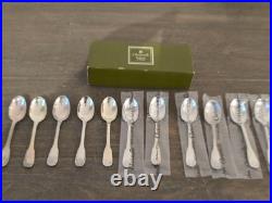 Belle Serie De 11 Cuilleres A Moka En Metal Argente Modele Coquille Vendome