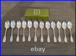 Belle Serie De 12 Cuilleres A Cafe En Metal Argente Modele Coquille Vendome