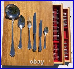 Belle ménagère Ercuis en métal argenté, modèle Contours Victoria 61 pièces