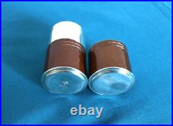 Boite CHRISTOFLE modèle TALISMAN métal argenté et laque de Chine sienne 11 cm