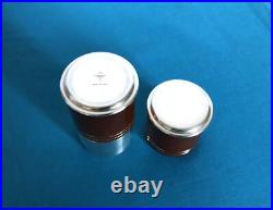 Boite CHRISTOFLE modèle TALISMAN métal argenté et laque de Chine sienne 11 cm