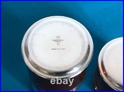 Boite CHRISTOFLE modèle TALISMAN métal argenté et laque de Chine sienne 11 cm