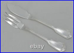 Boulenger, 12 couverts à poisson, 24 pièces, modèle au Filet, métal argenté Boulenger, 12 couverts à poisson, 24 pièces, modèle au Filet, métal argenté