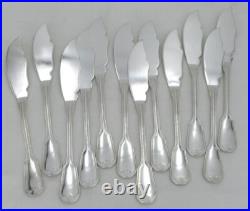 Boulenger, 12 couverts à poisson, 24 pièces, modèle au Filet, métal argenté Boulenger, 12 couverts à poisson, 24 pièces, modèle au Filet, métal argenté