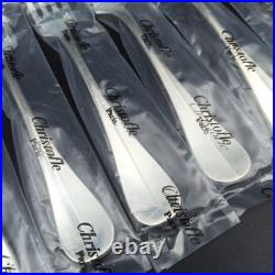 CHRISTOFLE 10 FOURCHETTES DE TABLE MÉTAL ARGENTÉ Modèle FIDELIO BAGUETTE Neufs