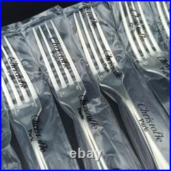 CHRISTOFLE 10 FOURCHETTES DE TABLE MÉTAL ARGENTÉ Modèle FIDELIO BAGUETTE Neufs