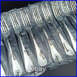 CHRISTOFLE 10 FOURCHETTES DE TABLE MÉTAL ARGENTÉ Modèle FIDELIO BAGUETTE Neufs